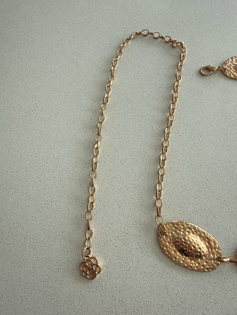 Hammered Gold Disc Statement Belt Chain Vintage Boho - Picture 7 of 10